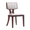 Manhattan Comfort Set of 2 Pulitzer Faux Leather Dining Chairs - Silver & Walnut|Ensemble 2 chaises de salle à manger Pulitzer de Manhattan Comfort en similicuir - argenté et noyer