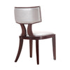 Manhattan Comfort Set of 2 Pulitzer Faux Leather Dining Chairs - Silver & Walnut|Ensemble 2 chaises de salle à manger Pulitzer de Manhattan Comfort en similicuir - argenté et noyer