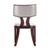 Manhattan Comfort Set of 2 Pulitzer Faux Leather Dining Chairs - Silver & Walnut|Ensemble 2 chaises de salle à manger Pulitzer de Manhattan Comfort en similicuir - argenté et noyer