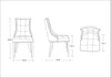 Manhattan Comfort Set of 2 Fifth Avenue Faux Leather Dining Chairs - Cream & Walnut|Ensemble 2 chaises de salle à manger Fifth Avenue de Manhattan Comfort en similicuir - crème et noyer