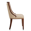 Manhattan Comfort Set of 2 Fifth Avenue Faux Leather Dining Chairs - Cream & Walnut|Ensemble 2 chaises de salle à manger Fifth Avenue de Manhattan Comfort en similicuir - crème et noyer