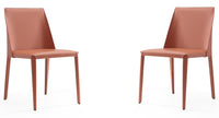 Ensemble 2 chaises de salle à manger Paris de Manhattan Comfort en cuir à équipement - argile