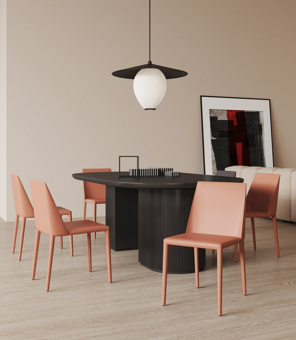 Ensemble 2 chaises de salle à manger Paris de Manhattan Comfort en cuir à équipement - argile