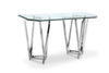 Drew 50” Modern Sofa Table with Glass Top and Metal Base – Chrome  | Table de salon moderne Drew de 50 po avec dessus en verre et base en métal - chrome