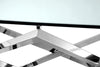 Drew 50” Modern Sofa Table with Glass Top and Metal Base – Chrome  | Table de salon moderne Drew de 50 po avec dessus en verre et base en métal - chrome