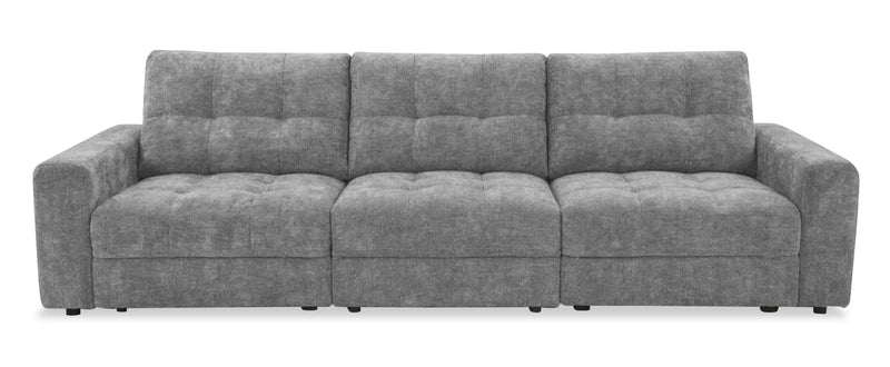 Sofa modulaire à inclinaison électrique Elevate de Scott Living de 115 po en tissu de chenille - gris