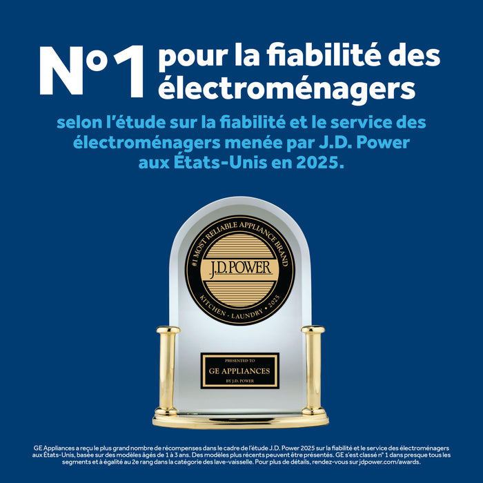 Tour de lavage SpaceMakerMC électrique GE avec laveuse de 4,4 pi³ et sécheuse de 5,9 pi³ - GUD37ESMMDG