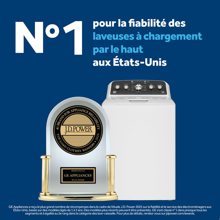 Laveuse à chargement par le haut de 4,4 pi3 et sécheuse électrique de 6,2 pi3 de GE avec cycle SaniFresh