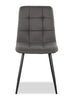Arlo 7pc Dining Set with Table & 6 Charcoal Chairs, Sintered Stone & Metal, 55"W - Charcoal & Grey/Black | Ensemble de salle à manger Arlo 7 pièces en pierre frittée et métal avec table de 55 po (L) et 6 chaises anthracites - anthracite, gris et noir