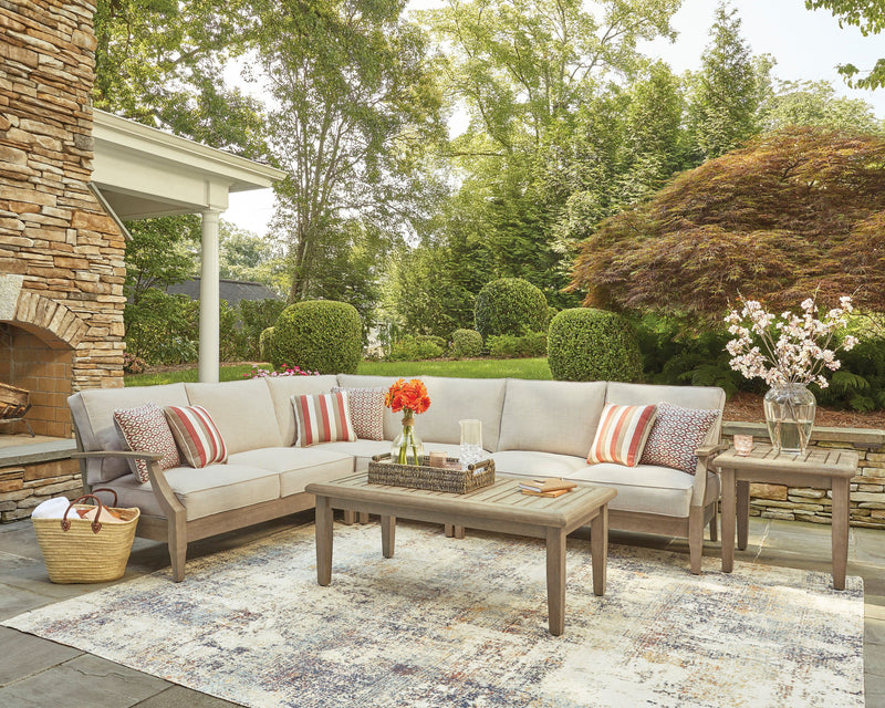 Ensemble Juno 4 pièces pour la terrasse à l’extérieur avec 2 causeuses, un fauteuil en coin et un fauteuil sans accoudoirs - naturel et beige