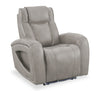 Shaquille O’Neal Home Titan 42" Genuine Leather Power Reclining Chair with Shaq-o-pedic Comfort – Slate | Fauteuil à inclinaison électrique Titan de Shaquille O’Neal Home de 42 po en cuir véritable avec confort Shaq-o-pedic - ardoise