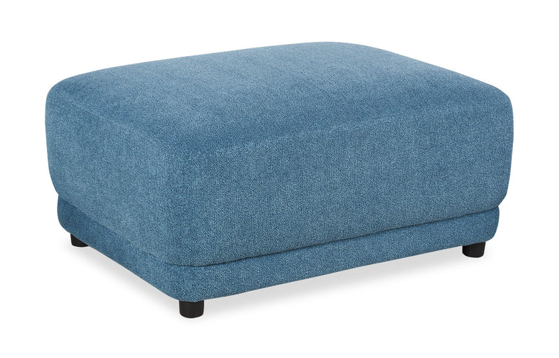 Sofa sectionnel modulaire de gauche Voyage 6 pièces en tissu avec console et pouf - bleu