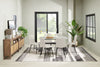 Arlo 7pc Dining Set with Table & 6 Grey Chairs, Sintered Stone & Metal, 55"W - Grey/Black | Ensemble de salle à manger Arlo 7 pièces en pierre frittée et métal avec table de 55 po (L) et 6 chaises grises - gris et noir