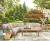 Juno 4-Piece Outdoor Patio Set with 2 Loveseats, Corner Chair & Armless Chair - Natural/Beige | Ensemble Juno 4 pièces pour la terrasse à l’extérieur avec 2 causeuses, un fauteuil en coin et un fauteuil sans accoudoirs - naturel et beige