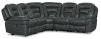  Sofa sectionnel à inclinaison électrique Leo 5 pièces en tissu d’apparence cuir - gris