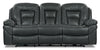 Leo Leath-Aire® Fabric Reclining Sofa – Grey - Contemporary style Sofa in Grey