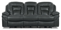 Sofa inclinable Leo de 87,5 po en tissu d’apparence cuir - gris
