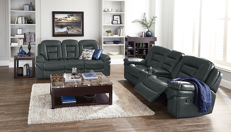 Sofa inclinable Leo de 87,5 po en tissu d’apparence cuir - gris
