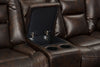 Leo Leath-Aire™ 5-Piece Reclining Sectional with Console – Walnut - Contemporary style Sectional in Walnut