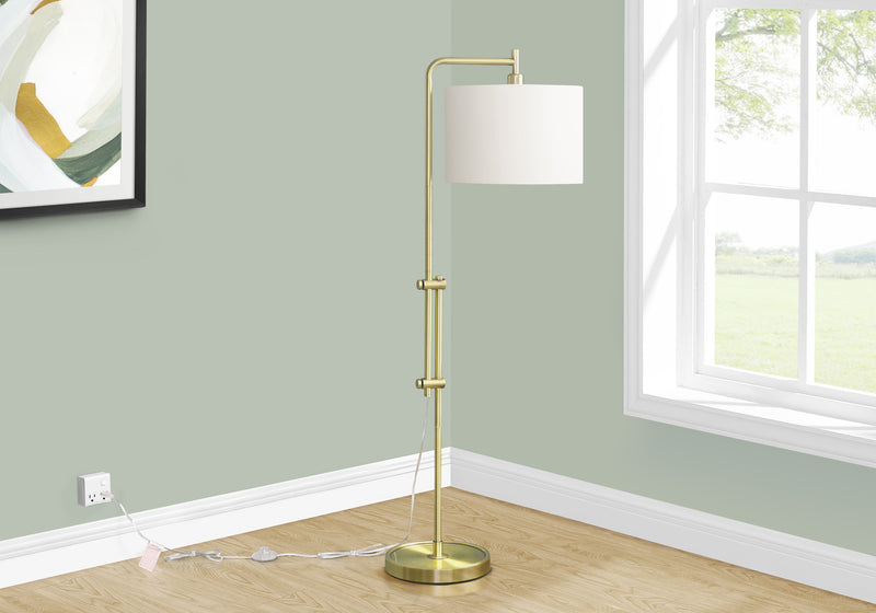 Lampe à pied de 63 po en métal laiton
