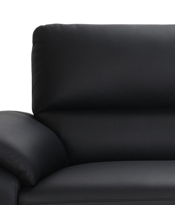 Causeuse contemporaine Mystic de 65,7 po en cuir véritable - noire