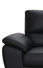 Mystic 65.7” Contemporary Genuine Leather Loveseat – Black | Causeuse contemporaine Mystic de 65,7 po en cuir véritable - noire