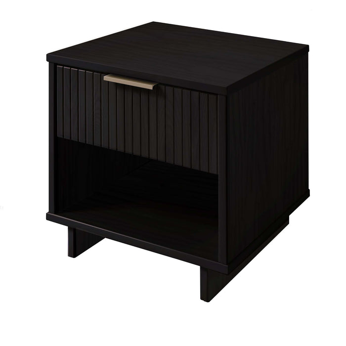 Table de nuit moderne Granville de Manhattan Comfort avec 1 tiroir à extension complète - noir