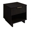 Manhattan Comfort Granville Modern Nightstand with 1 Full Extension Drawers - Black|Table de nuit moderne Granville de Manhattan Comfort avec 1 tiroir à extension complète - noir