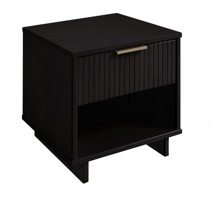 Table de nuit moderne Granville de Manhattan Comfort avec 1 tiroir à extension complète - noir