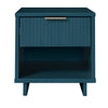 Manhattan Comfort Granville Modern Nightstand with Full Extension Drawer - Midnight Blue|Table de nuit moderne Granville de Manhattan Comfort avec 1 tiroirs à extension complète - bleu minuit