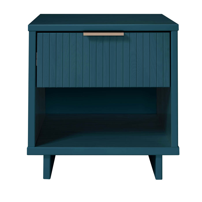 Table de nuit moderne Granville de Manhattan Comfort avec 1 tiroirs à extension complète - bleu minuit