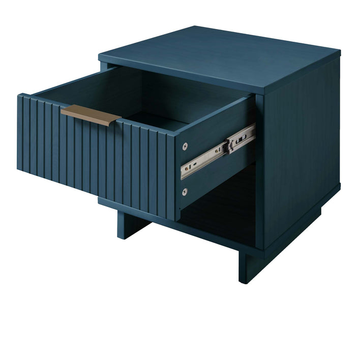 Table de nuit moderne Granville de Manhattan Comfort avec 1 tiroirs à extension complète - bleu minuit