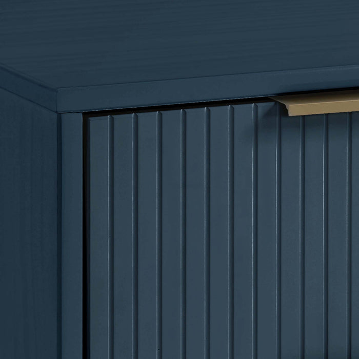 Table de nuit moderne Granville de Manhattan Comfort avec 1 tiroirs à extension complète - bleu minuit