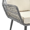 Manhattan Comfort Portofino Rope Wicker 4-Piece Patio Conversation Set with Cushions - Cream|Ensemble de conversation Portofino de Manhattan Comfort 4 pièces en corde et en osier avec coussins pour la terrasse - crème