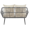 Manhattan Comfort Portofino Rope Wicker 4-Piece Patio Conversation Set with Cushions - Cream|Ensemble de conversation Portofino de Manhattan Comfort 4 pièces en corde et en osier avec coussins pour la terrasse - crème
