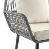 Manhattan Comfort Portofino Rope Wicker 4-Piece Patio Conversation Set with Cushions - Cream|Ensemble de conversation Portofino de Manhattan Comfort 4 pièces en corde et en osier avec coussins pour la terrasse - crème