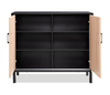 Alenna 36" 2-door Accent Cabinet with Adjustable Shelves and Black Hardware - Black and Weathered White | Armoire décorative Alenna de 36 po à 2 portes avec tablettes réglables et quincaillerie noire - noir et blanc vieilli