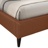 Alix Upholstered Platform Bed in Brown Fabric – Queen Size  | Lit plateforme rembourré Alix en tissu brun - format grand lit
