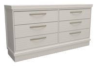  Commode de chambre à coucher Alpine de 62 po (L) x 32 po (H) à 6 tiroirs, fabriquée au Canada - blanche