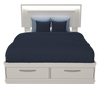 Alpine Panel Headboard with Built-in LED, Made in Canada, White - Full/Queen Size | Tête de lit à panneaux Alpine fabriquée au Canada avec éclairage à DEL intégré, blanche - format lit double et grand lit