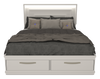 Alpine Platform Storage Bed with Headboard & Frame, LED, Made in Canada, White - Queen Size | Lit plateforme de rangement Alpine fabriqué au Canada avec tête de lit, cadre de lit et éclairage à DEL, blanc - format grand lit