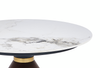 Alwin 40” Modern Oval Coffee Table with White Sintered Stone Top – Brown | Table à café ovale moderne Alwin de 40 po avec dessus en pierre frittée blanche - brune