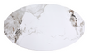 Alwin 40” Modern Oval Coffee Table with White Sintered Stone Top – Brown | Table à café ovale moderne Alwin de 40 po avec dessus en pierre frittée blanche - brune