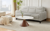 Alwin 40” Modern Oval Coffee Table with White Sintered Stone Top – Brown | Table à café ovale moderne Alwin de 40 po avec dessus en pierre frittée blanche - brune