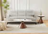 Alwin 40” Modern Oval Coffee Table with White Sintered Stone Top – Brown | Table à café ovale moderne Alwin de 40 po avec dessus en pierre frittée blanche - brune