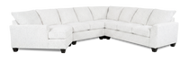 Sofa sectionnel de gauche 4 pièces avec fauteuil enveloppant personnalisable Arc de Sofa Lab fabriqué au Canada en tissu - Teddy Snow