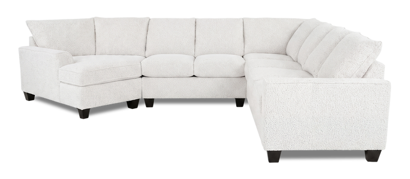 Sofa sectionnel de gauche 4 pièces avec fauteuil enveloppant personnalisable Arc de Sofa Lab fabriqué au Canada en tissu - Teddy Snow