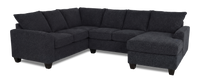  Sofa sectionnel de droite 3 pièces avec fauteuil long personnalisable Arc de Sofa Lab fabriqué au Canada en tissu - Teddy Raven