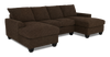 Sofa sectionnel avec deux fauteuils longs personnalisable Arc de Sofa Lab fabriqué au Canada en tissu - Teddy Walnut