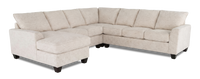Sofa sectionnel de gauche 4 pièces avec fauteuil long personnalisable Arc de Sofa Lab fabriqué au Canada en tissu - Chenille White